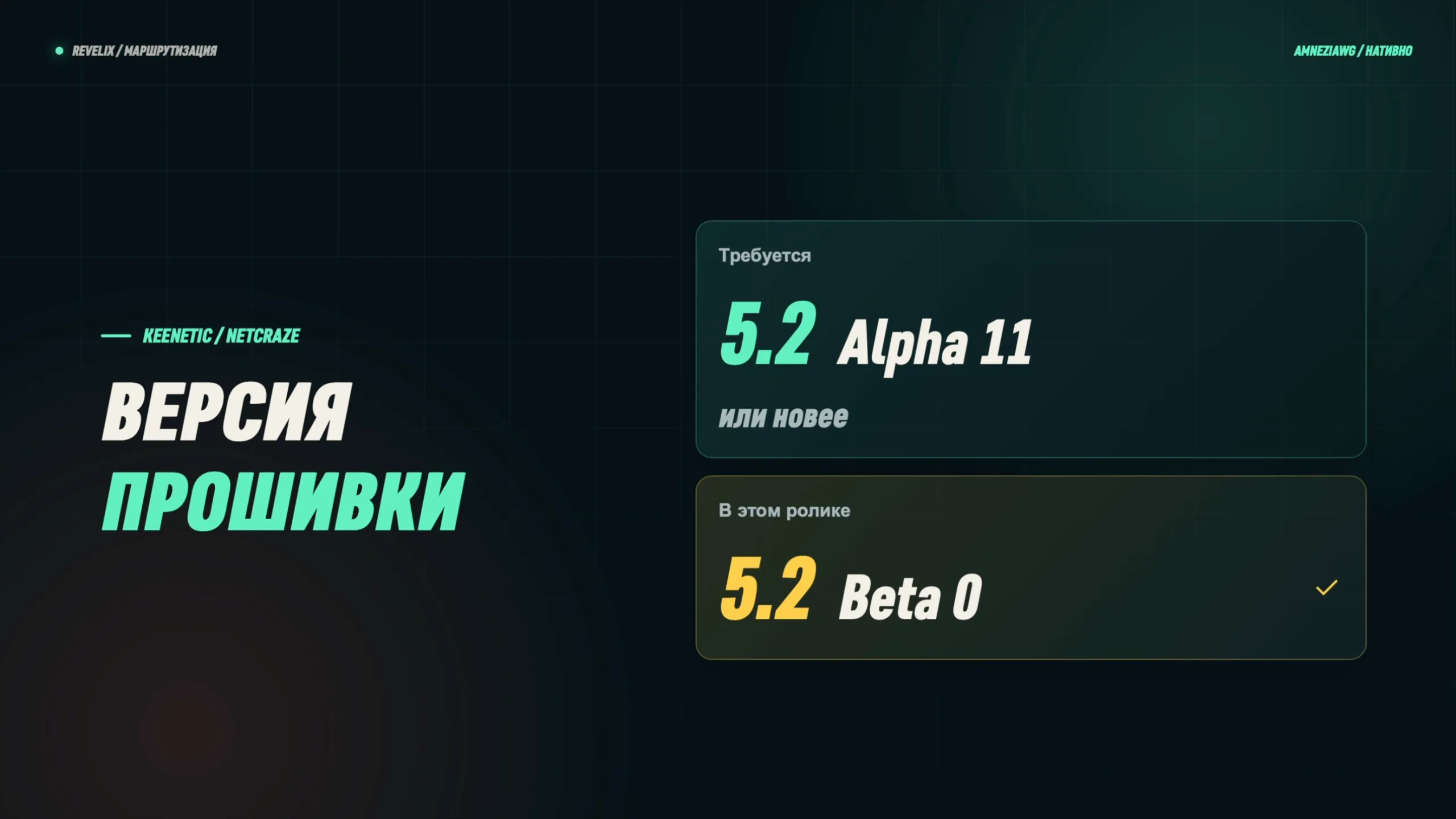 Версия прошивки: требуется KeeneticOS 5.2 Alpha 11 или новее, в ролике — 5.2 Beta 0
