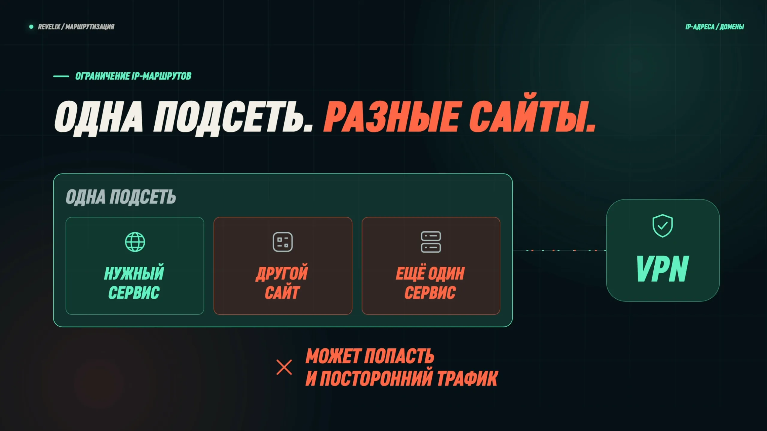 Одна подсеть — разные сайты: вместе с нужным сервисом через VPN может попасть и посторонний трафик